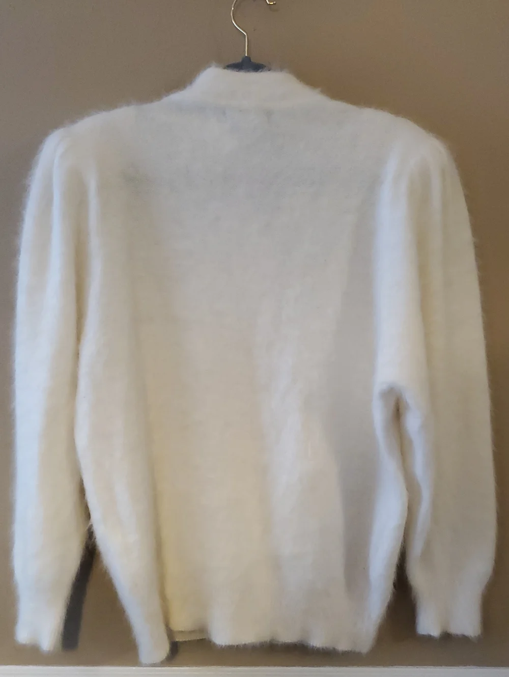 Keomi Vintage 80's Angora Caridigan Sweater In Off White Size L